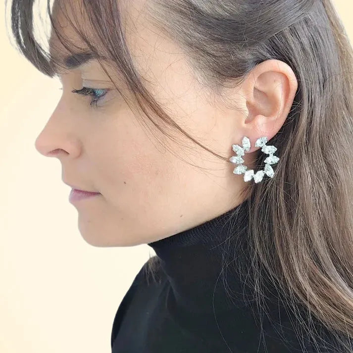 Swarovski Crystals Sunray Circle Earrings - TCG London