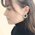Swarovski Crystals Sunray Circle Earrings - TCG London