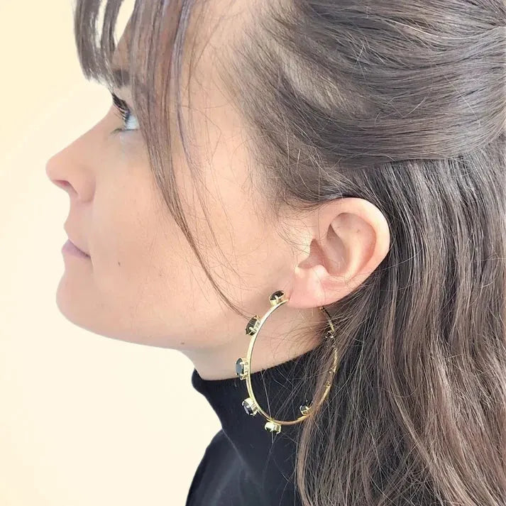 Swarovski Crystals Marquise Hoop Earrings - TCG London