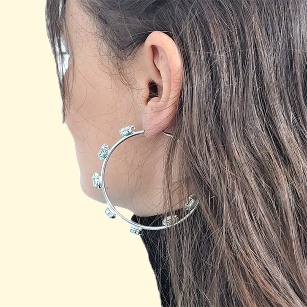 Swarovski Crystals Marquise Hoop Earrings