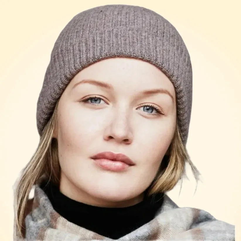 Scottish Cashmere Ribbed Beanies - TCG London