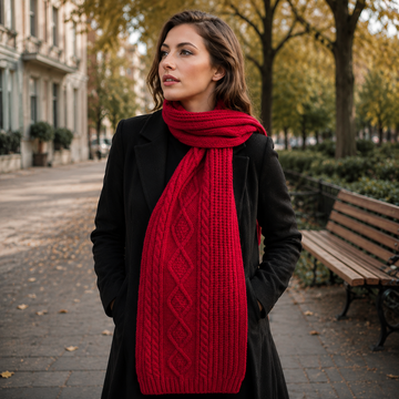 Scottish Cashmere Cable Knit Luxury Scarf