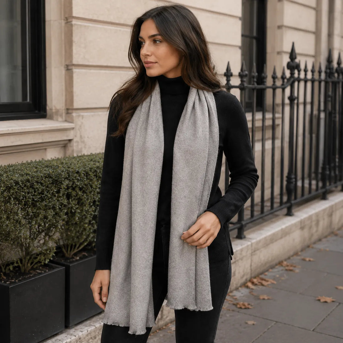Large Lambswool and Silk Knitted Scarves - TCG London