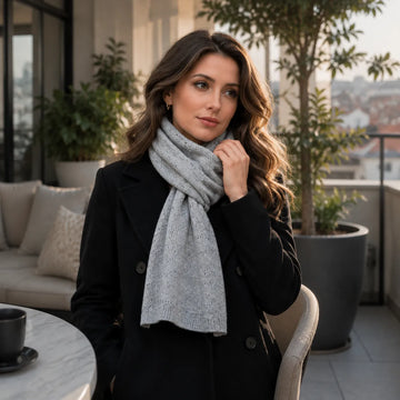 Scottish Cashmere Pointelle Knit Scarf - TCG London