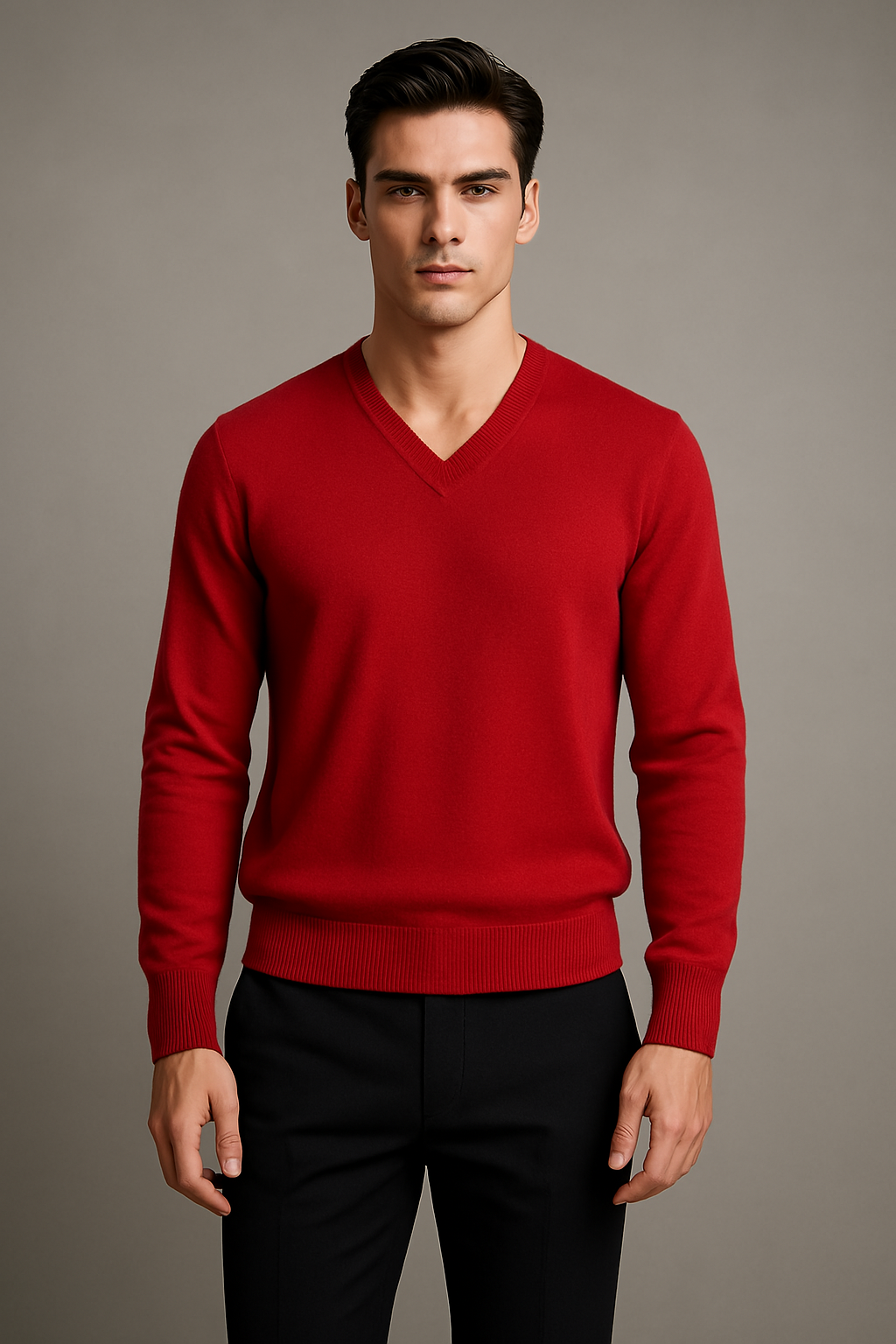 Cashmere Loose Fit Saddle Shoulder V-Neck Jumper