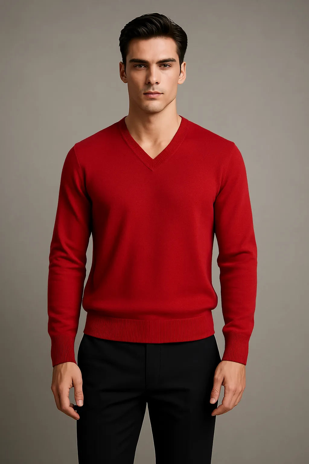 Cashmere Loose Fit Saddle Shoulder V-Neck Jumper - TCG London