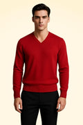 Cashmere Loose Fit Saddle Shoulder V-Neck Jumper - TCG London