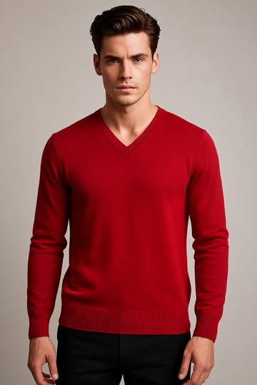 Cashmere Loose Fit Saddle Shoulder V-Neck Jumper