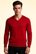 Cashmere Loose Fit Saddle Shoulder V-Neck Jumper - TCG London
