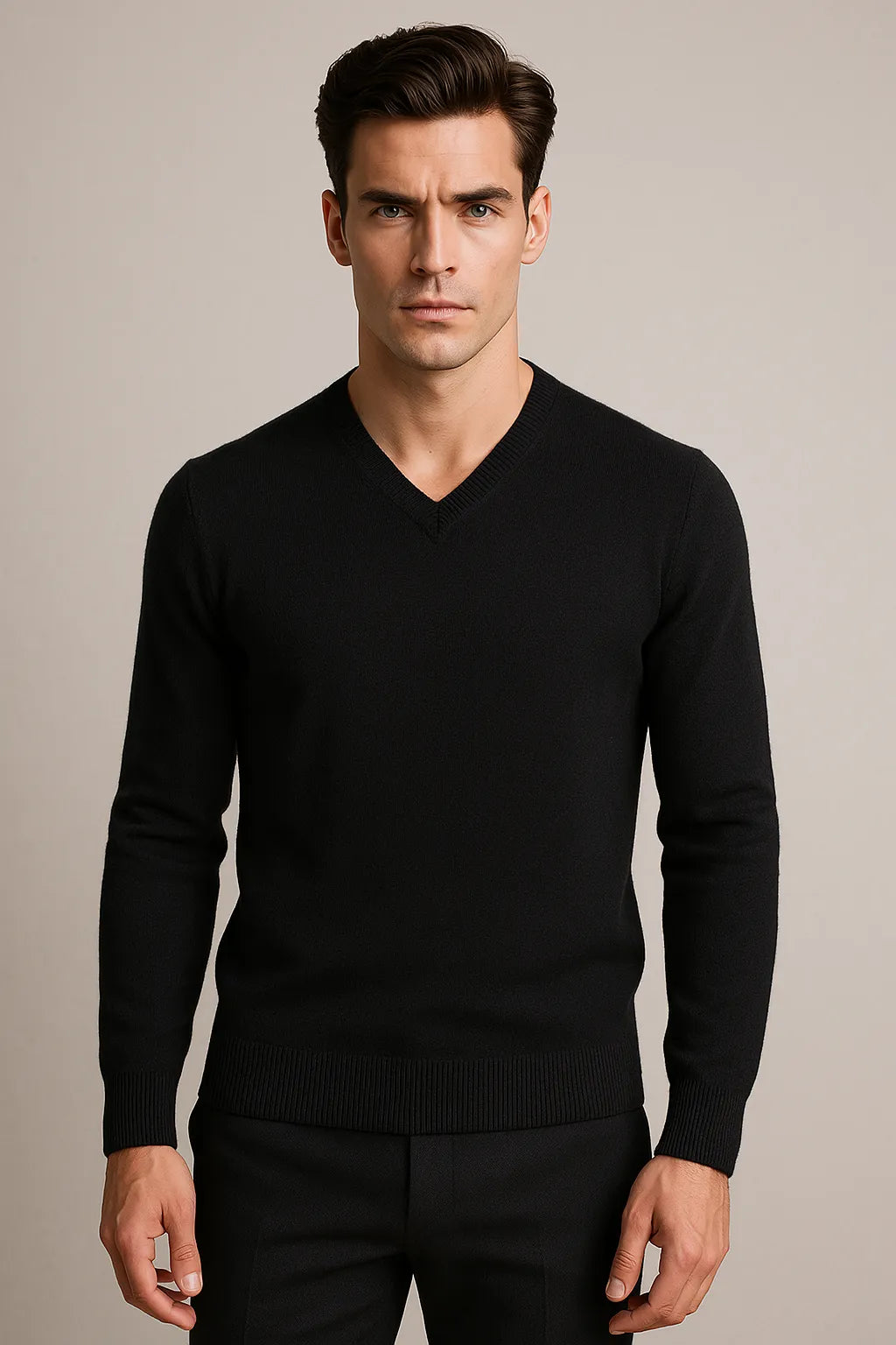 Regular Fit Cashmere V-Neck Jumper