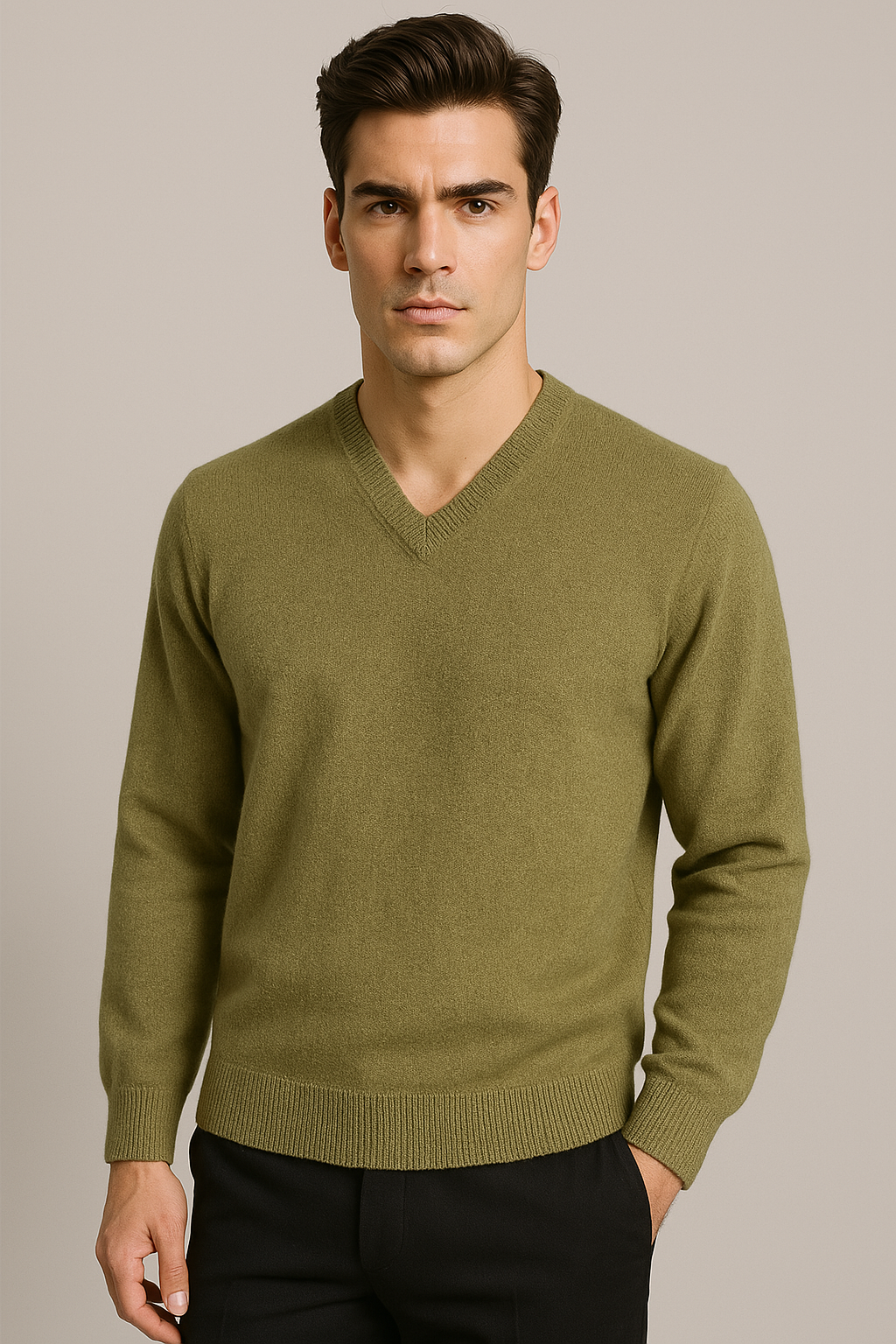 Relaxed Fit Cashmere V-Neck Jumper