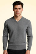 Relaxed Fit Cashmere V-Neck Jumper - TCG London