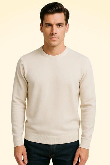 Cashmere Loose Fit Saddle Shoulder Round Neck Jumper - TCG London