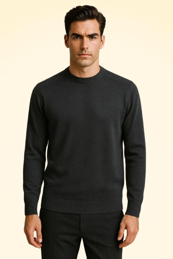 Cashmere Loose Fit Saddle Shoulder Round Neck Jumper - TCG London