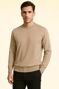 Cashmere Loose Fit Saddle Shoulder Round Neck Jumper With Turnback Cuffs - TCG London