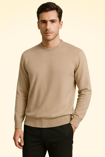 Cashmere Loose Fit Saddle Shoulder Round Neck Jumper With Turnback Cuffs - TCG London