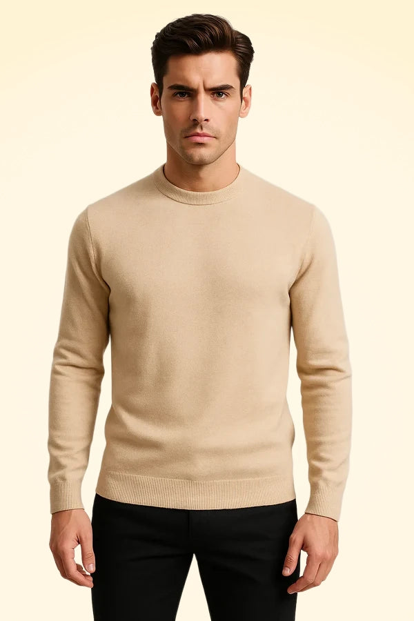 Regular Fit Cashmere Round Neck Jumper - TCG London