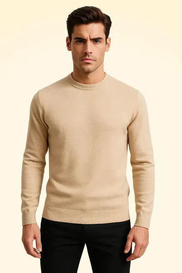 Regular Fit Cashmere Round Neck Jumper - TCG London