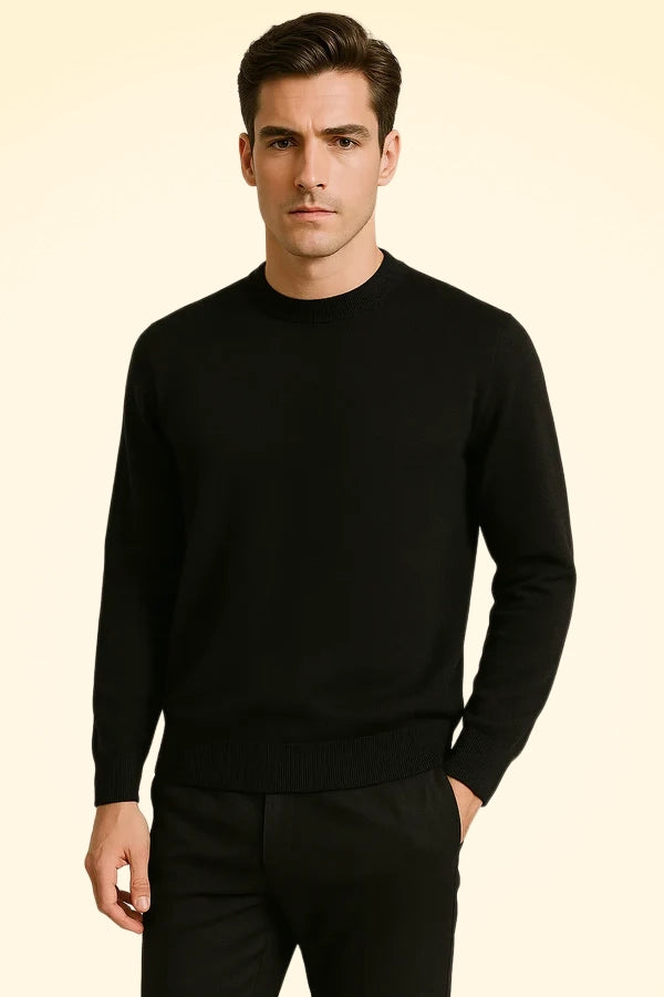 Regular Fit Cashmere Round Neck Jumper - TCG London