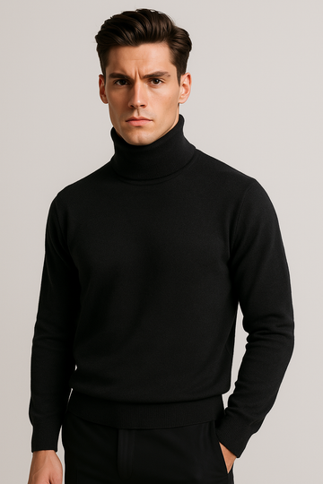Cashmere Loose Fit Saddle Shoulders Roll Neck Jumper