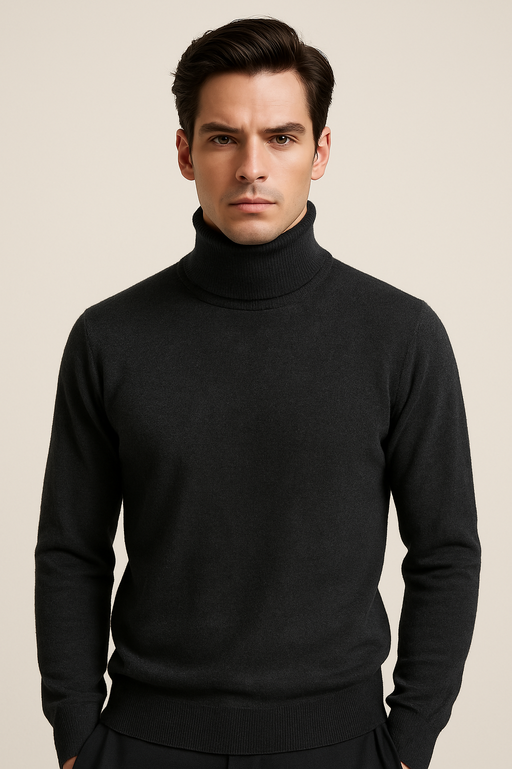 Cashmere Loose Fit Saddle Shoulders Roll Neck Jumper