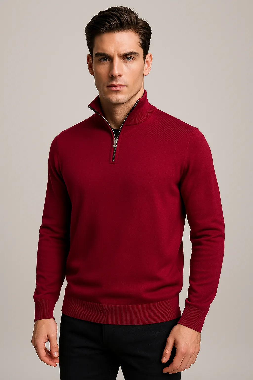 Relaxed Fit Cashmere Zip Neck Jumper - TCG London