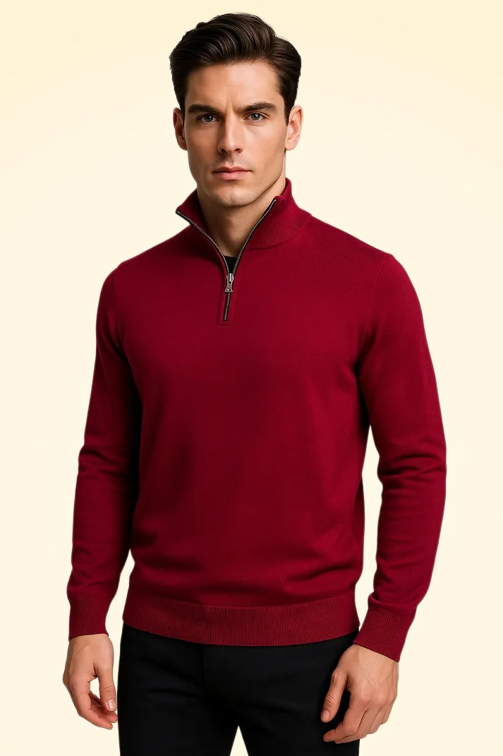 Relaxed Fit Cashmere Zip Neck Jumper - TCG London