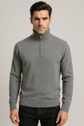 Relaxed Fit Cashmere Zip Neck Jumper - TCG London