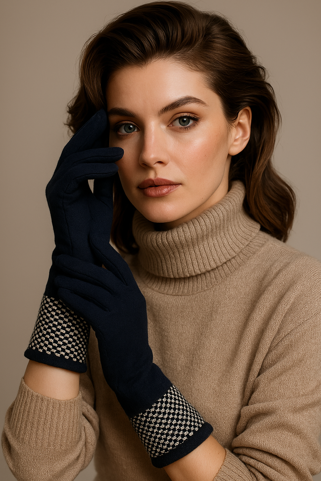 Scottish Cashmere Tweed Stitch Gloves