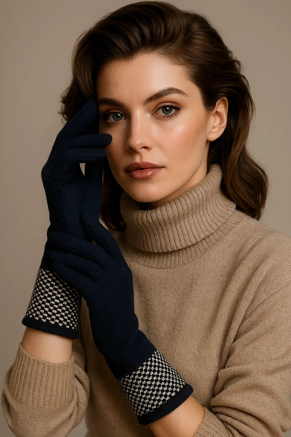 Scottish Cashmere Tweed Stitch Gloves - TCG London