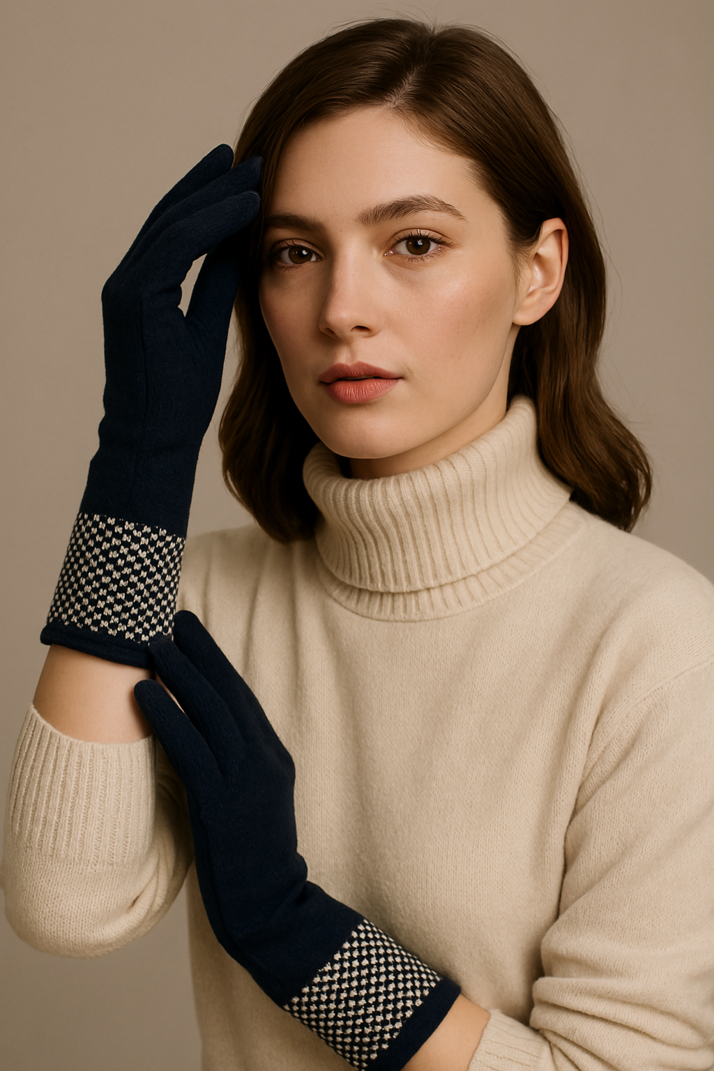 Scottish Cashmere Tweed Stitch Gloves