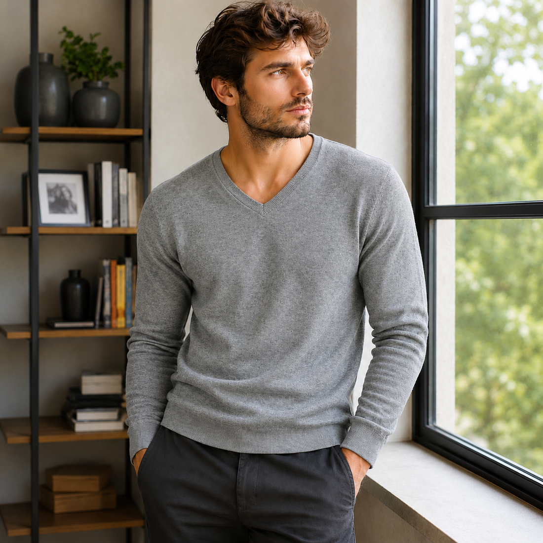 Classic Fit V-Neck Cashmere Jumper - TCG London