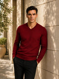 Regular Fit Cashmere V-Neck Jumper - TCG London