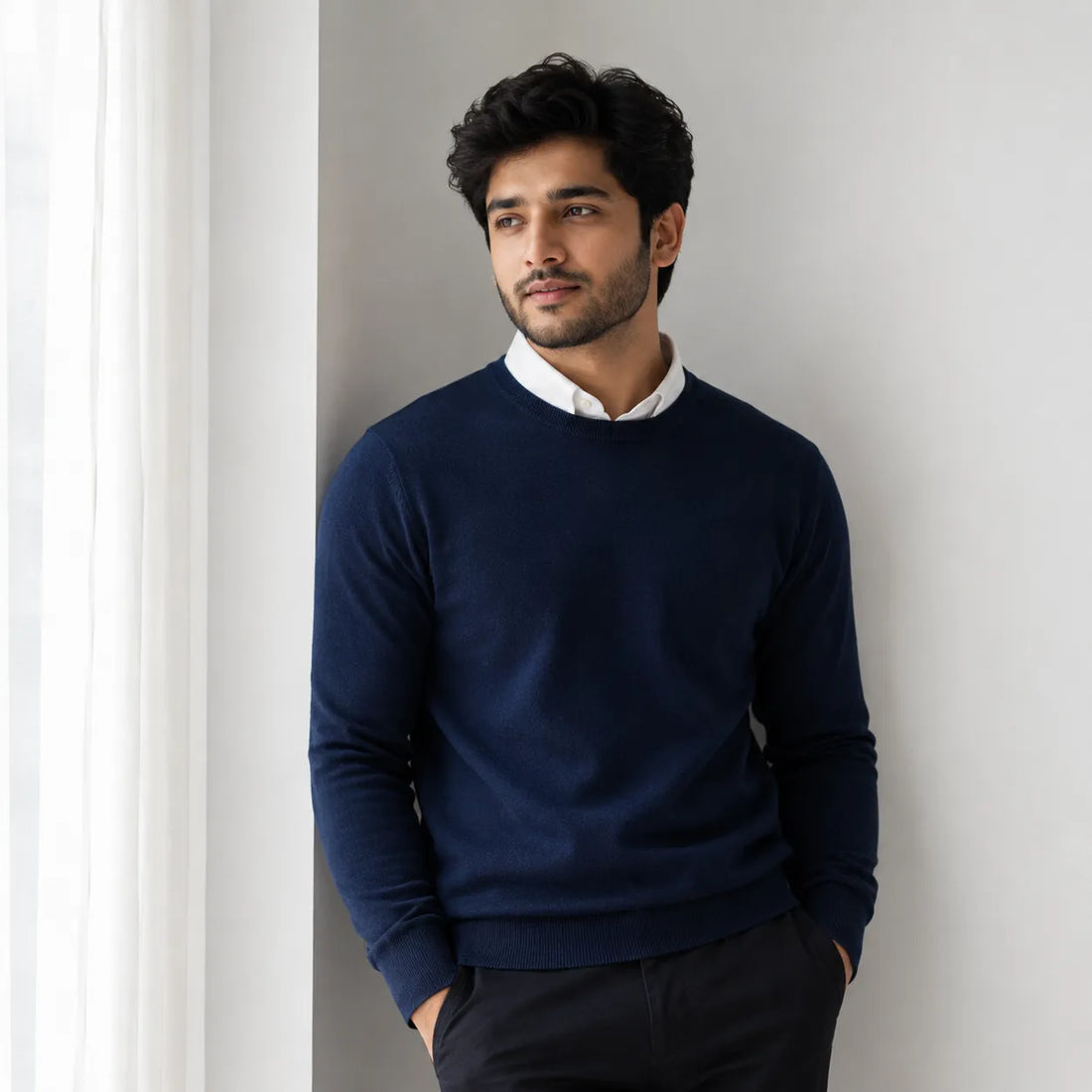 Classic Fit Round Neck Cashmere Jumper - TCG London