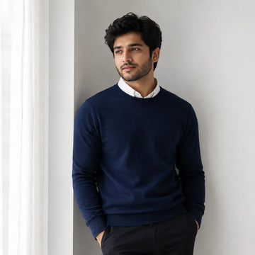 Classic Fit Round Neck Cashmere Jumper - TCG London