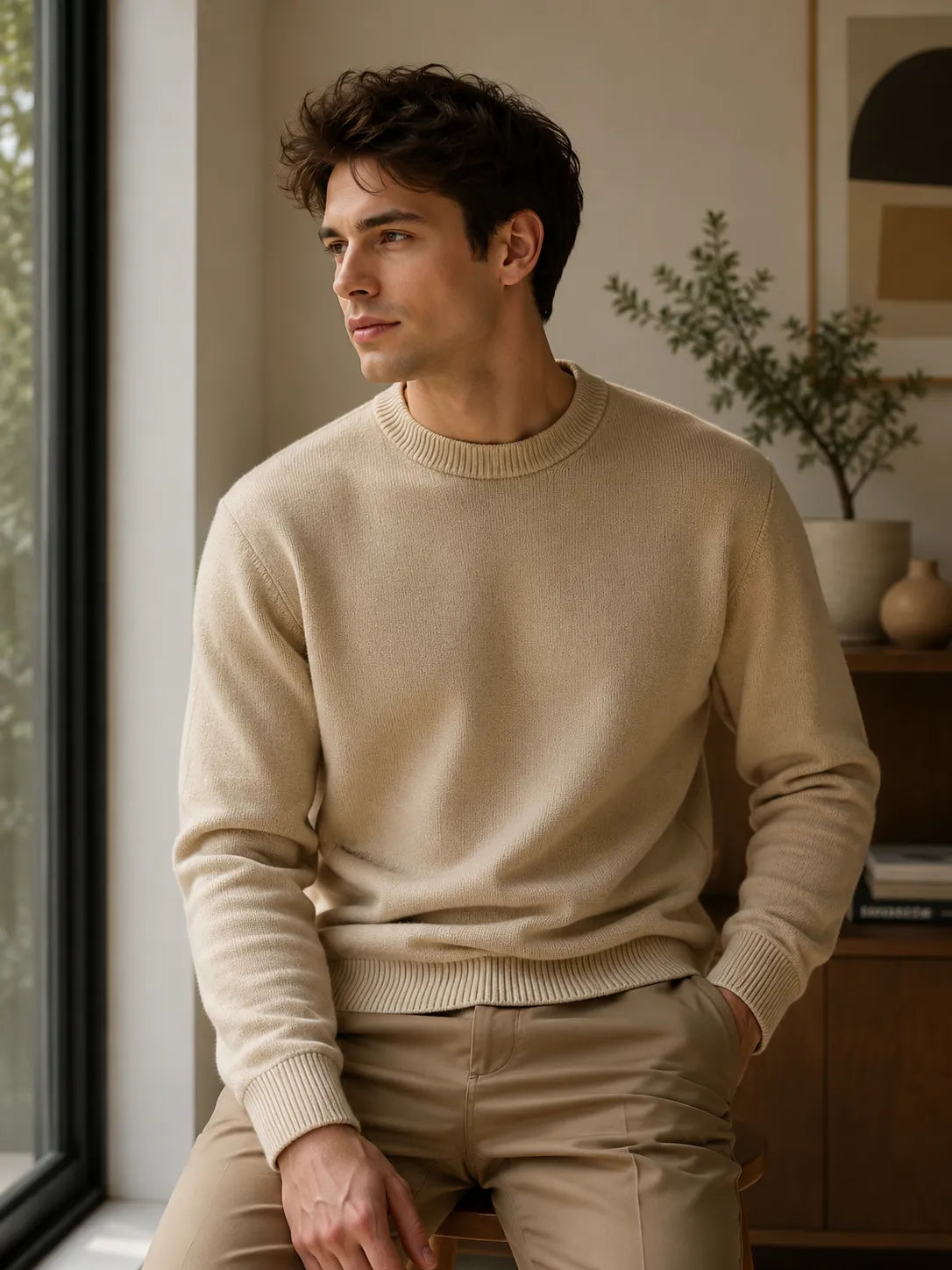 Regular Fit Cashmere Round Neck Jumper - TCG London