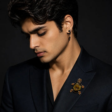 Swarovski Crystals Large Turtle Lapel Brooch