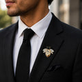 Swarovski Crystals Large Bee Lapel Brooch - TCG London