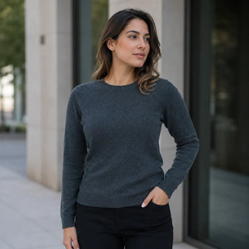 Classic Fit Round Neck Cashmere Jumper - TCG London