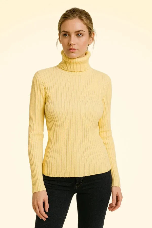 Cashmere Ribbed Roll Neck Jumper - TCG London