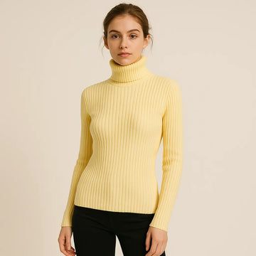 Cashmere Ribbed Roll Neck Jumper