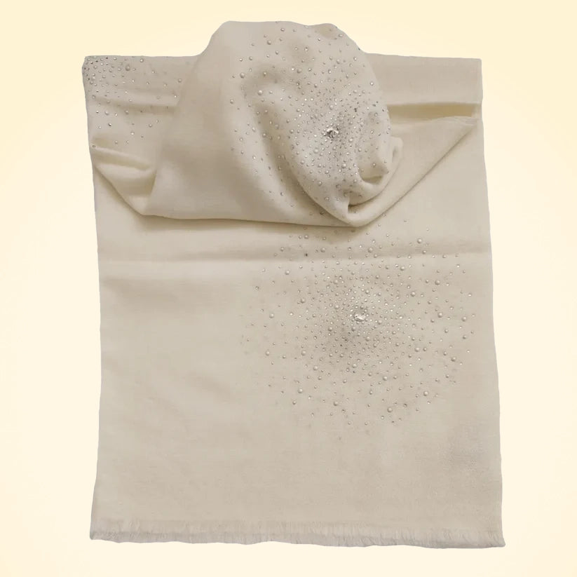Large Pashmina Shawl with Crystal Beads Burst Design - TCG London