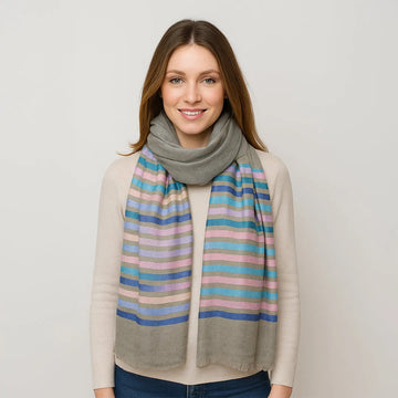 Large Fine Pashmina Stole with Patterned Design
