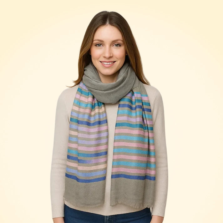 Large Fine Pashmina Stole with Patterned Design - TCG London