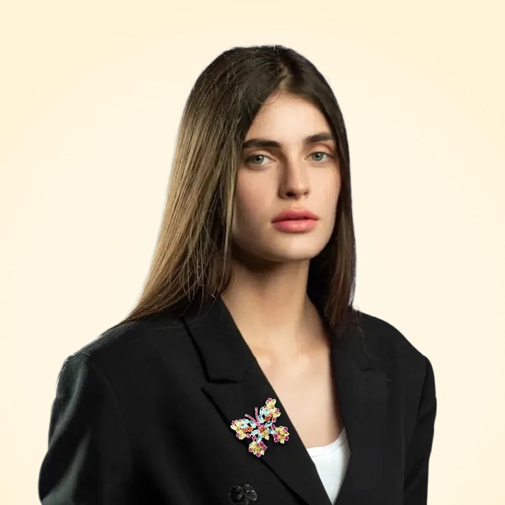 Large Swarovski Crystals Butterfly Statement Brooch - TCG London