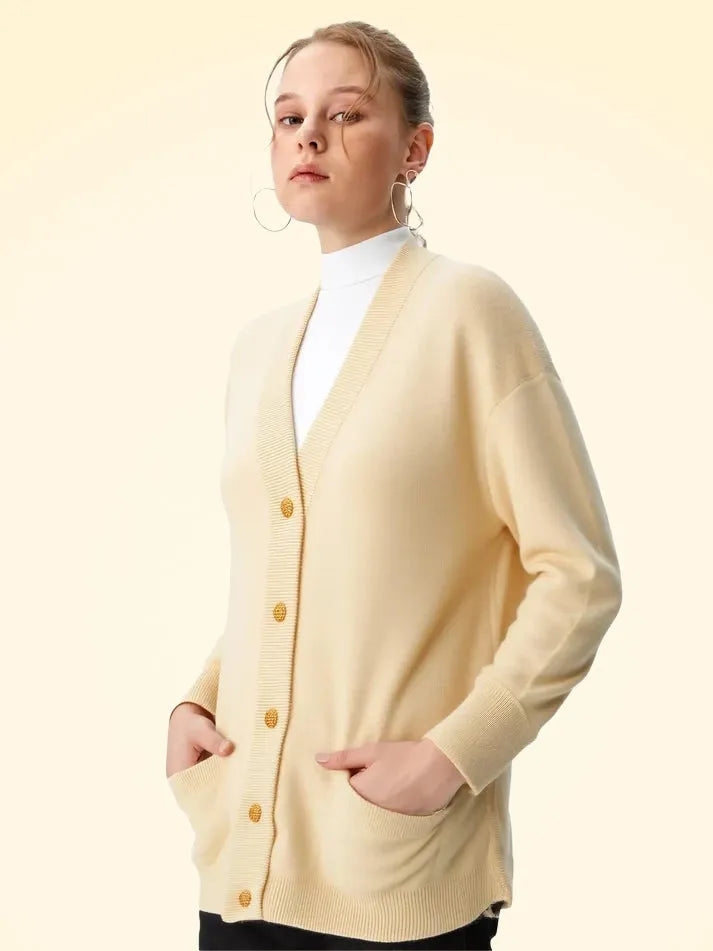Loose Fit Cashmere Long Cardigan - TCG London