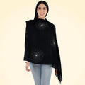 Large Pashmina Shawl with Crystal Beads Burst Design - TCG London