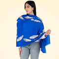 Large Pashmina Stole with Feathers and Beads - TCG London