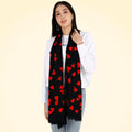 Large Pashmina Stole with Velvet Hearts - TCG London