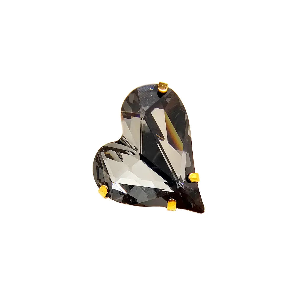 Swarovski Crystals Heart Lapel Brooch - TCG London